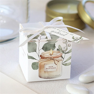 Boîte de dragées baptême bougie