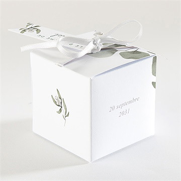 Boîte de dragées baptême bougie - Dos de la boîte