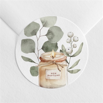 Sticker baptême bougie