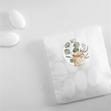 Sticker baptême bougie - Mise en situation