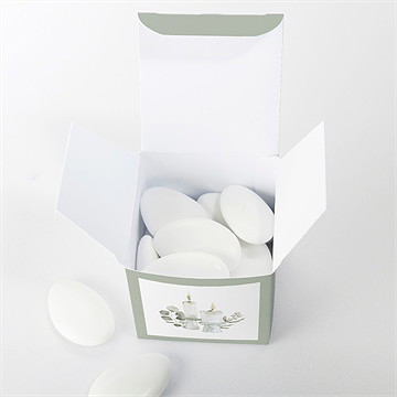 Boîte de dragées baptême cierges - Intérieur de la boîte