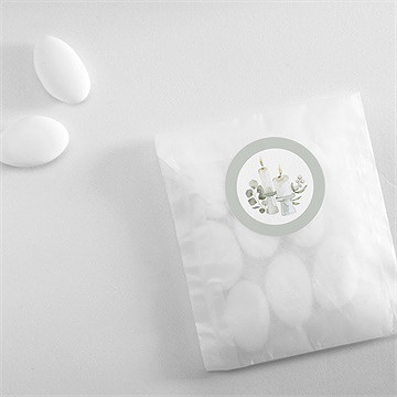 Sticker baptême cierges - Mise en situation