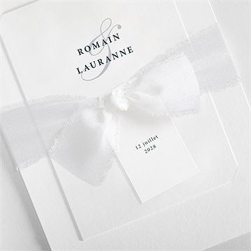 Faire-part mariage en relief superposé - Détail du faire-part