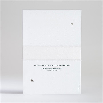 Faire-part mariage en relief superposé - Dos du faire-part