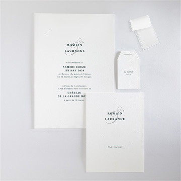 Faire-part mariage en relief superposé - Vue d'ensemble