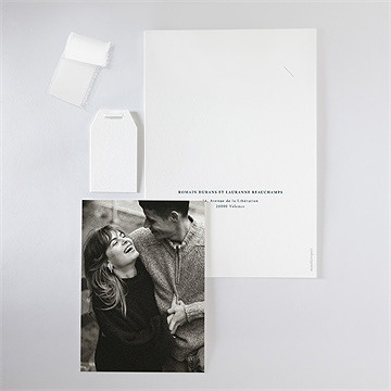 Faire-part mariage en relief superposé - Vue d'ensemble verso