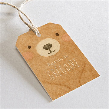 Etiquette baptême ours mondoudou