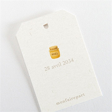 Etiquette baptême ours mondoudou - Dos de l'étiquette