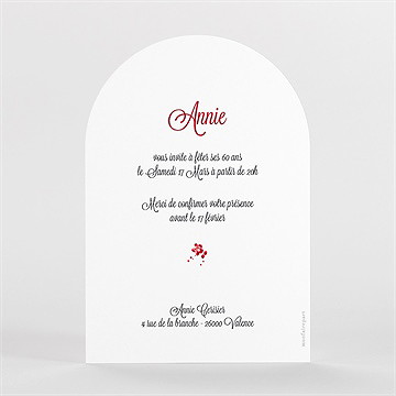 Invitation anniversaire 60 printemps arche - Dos du faire-part