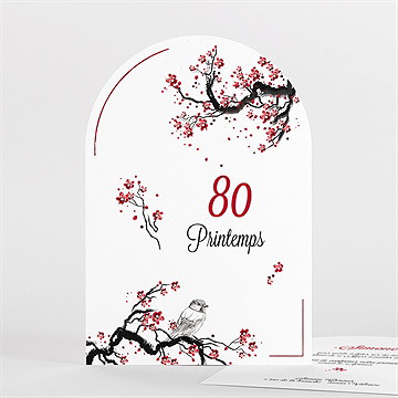 Invitation anniversaire 80 printemps arche
