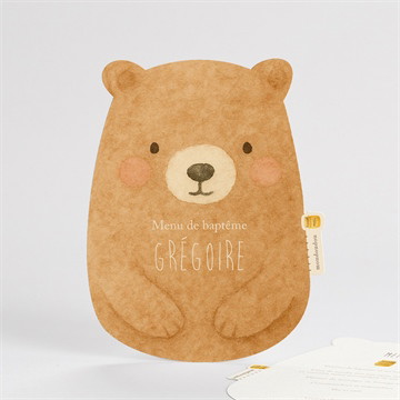 Menu baptême ours mondoudou