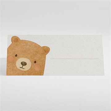 Marque-place baptême ours mondoudou - Dos du marque-place