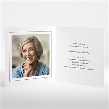 Faire-part décès épis de blé - Intérieur du faire-part