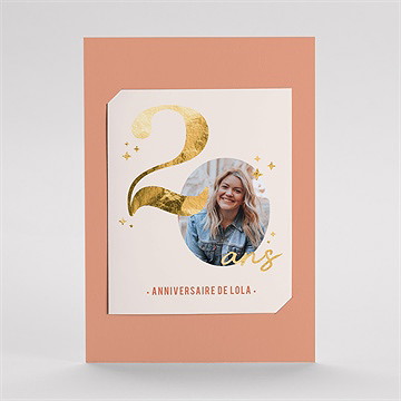 Invitation anniversaire paillette couleur 20 ans - Dos du faire-part