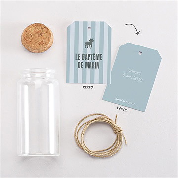 Mignonette baptême mon berger étiquette - Vue d'ensemble