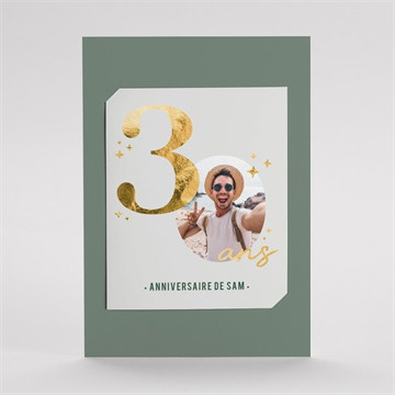 Invitation anniversaire paillette couleur 30 ans