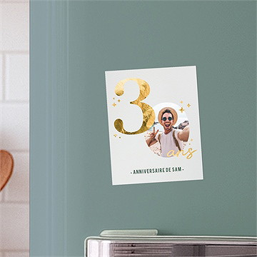 Invitation anniversaire paillette couleur 30 ans - Dos du faire-part