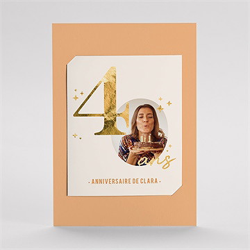 Invitation anniversaire paillette couleur 40 ans - Mise en situation