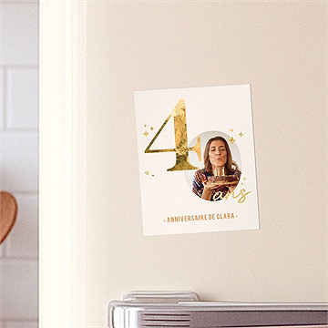 Invitation anniversaire paillette couleur 40 ans - Dos du faire-part