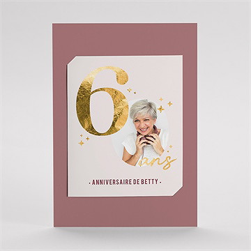 Invitation anniversaire paillette couleur 60 ans - Mise en situation