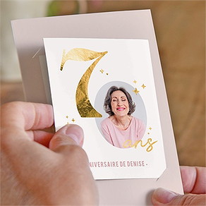 Invitation anniversaire paillette couleur 70 ans