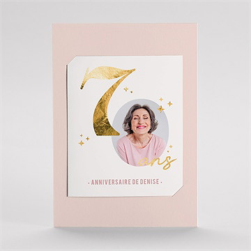 Invitation anniversaire paillette couleur 70 ans