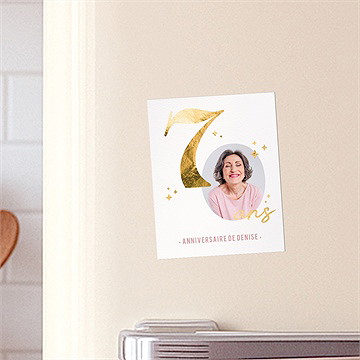 Invitation anniversaire paillette couleur 70 ans - Dos du faire-part