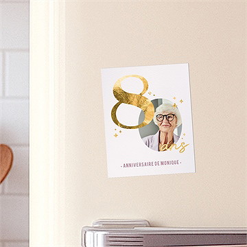 Invitation anniversaire paillette couleur 80 ans - Dos du faire-part