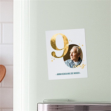 Invitation anniversaire paillette couleur 90 ans - Dos du faire-part