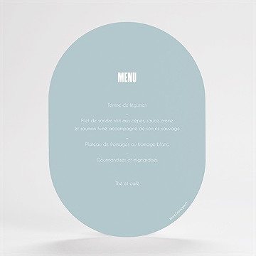 Menu baptême mon berger - Dos du menu