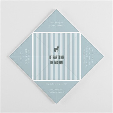 Menu baptême mon berger cocotte - vue intérieur dépliée