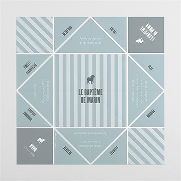 Menu baptême mon berger cocotte - vue dépliée