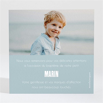 Remerciement baptême mon berger - Dos de la carte