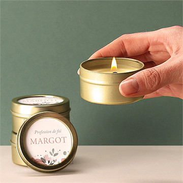 Bougie profession de foi equilibre or - Mise en situation