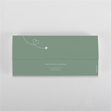 Faire-part mariage passeport tropical pochette - Dos du faire-part