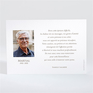 Remerciement décès arbre d’automne - Dos du carton