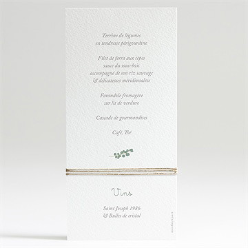 Menu profession de foi croix nature - Dos du menu