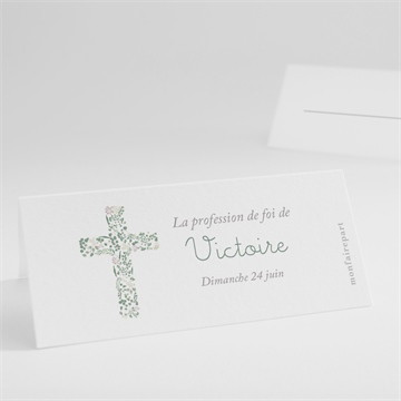 Marque-place profession de foi croix nature
