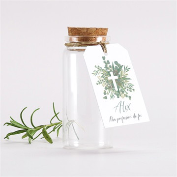 Mignonette profession de foi croix et feuillage