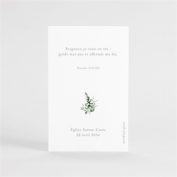 Signet profession de foi solennel portrait - Dos du signet