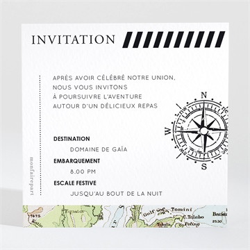 Carton d'invitation mariage carte du monde