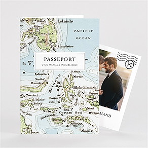 Remerciement mariage carte du monde