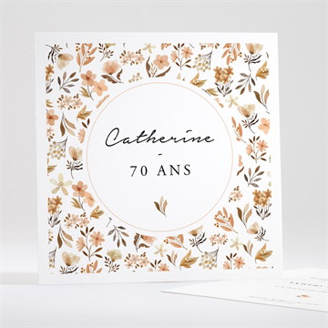 Invitation anniversaire fleurs d'automne 70 ans