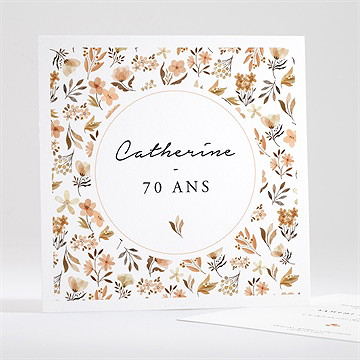 Invitation anniversaire fleurs d'automne 70 ans
