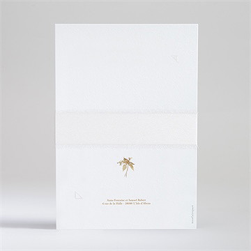 Faire-part mariage délicatesse végétale superposé - Dos du faire-part