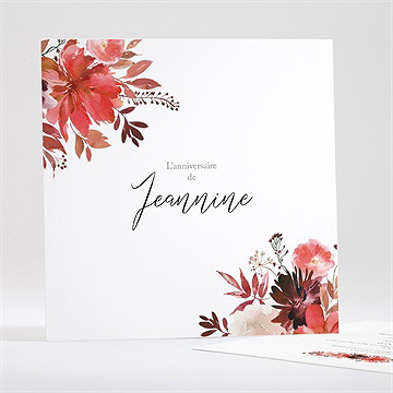 Invitation anniversaire automne fleuri 90 ans