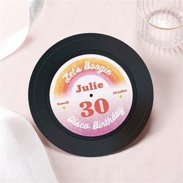 Invitation anniversaire disque vinyle 30 ans