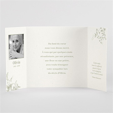 Remerciement décès l'arbre de vie 2 volets - Vue Interieur