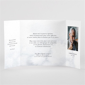 Remerciement décès brume lumineuse 2 volets - Vue Interieur