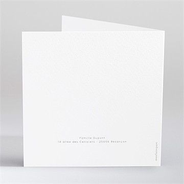 Faire-part de baptême petite église gaufrage - Dos du faire-part